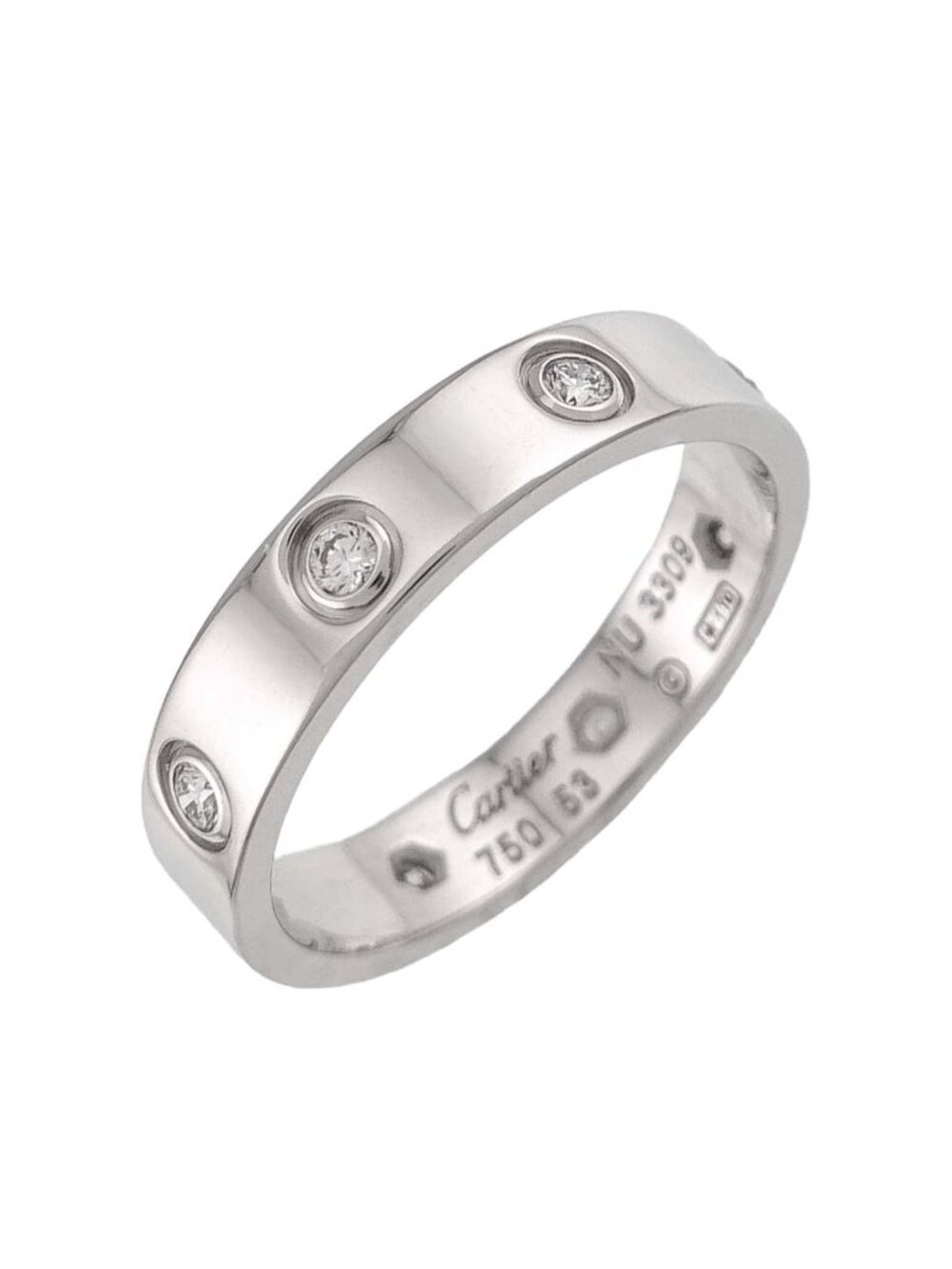 Cartier Mini Love 53 Full Diamond Ring 18k White Gold